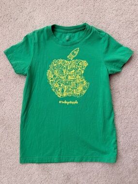 Apple Green Tee with Yellow Apple Graphic